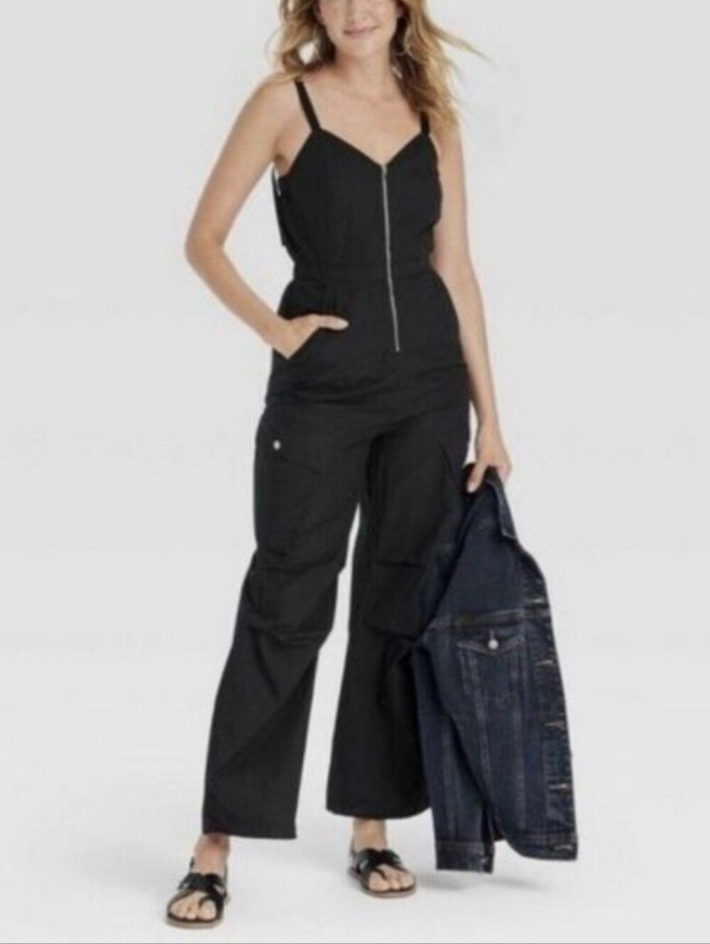 Universal Thread 100% Cotton Stylish Maxi Cargo Jumpsuit Size Small NWOT!!